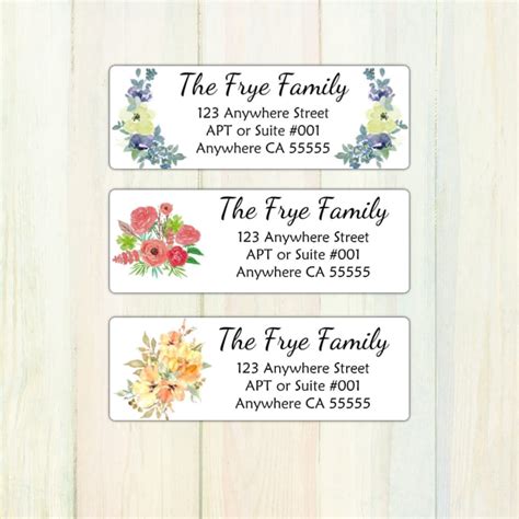 Flower Address Labels Personalized Return Address Labels Pretty Flowers Return Address Labels ...