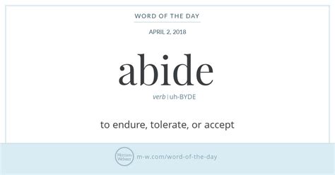 Word of the Day: Abide | Merriam-Webster