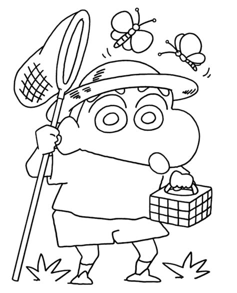 Shin chan and Friends Coloring Page - Free Printable Coloring Pages