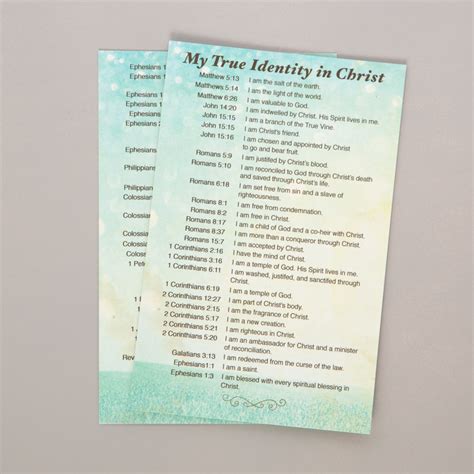 My True Identity in Christ Prayer Card - Sharon Jaynes