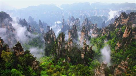 The Wulingyuan area of Zhangjiajie China was used as inspiration for the floating mountains in ...