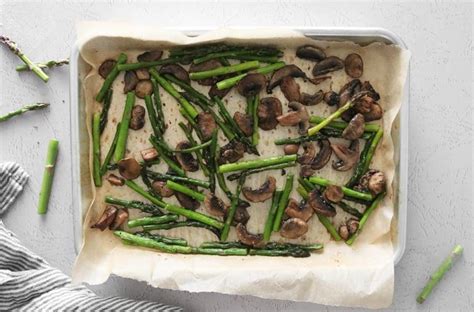 Roasted Asparagus and Mushrooms - Clean Green Simple