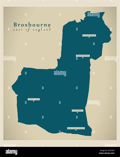 Broxbourne district map - England UK Stock Vector Image & Art - Alamy