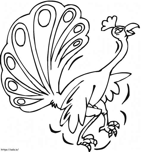 Crazy Peacock coloring page