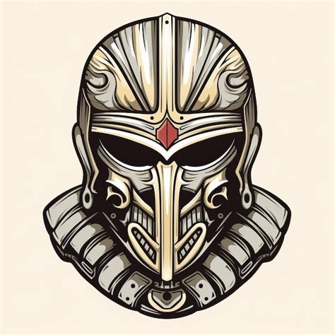 Premium Photo | Elegant Knight Helmet Tattoo On White Background