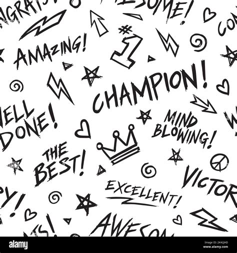 Awesome Celebration Congratulatory words. Positive words seamless pattern. Vector illustration ...