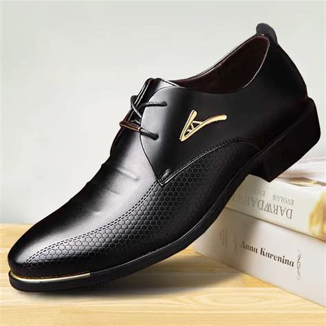 luxury Brand Classic Man Pointed Toe Dress Shoes Mens Patent Leather Black Wedding Shoes Oxford ...