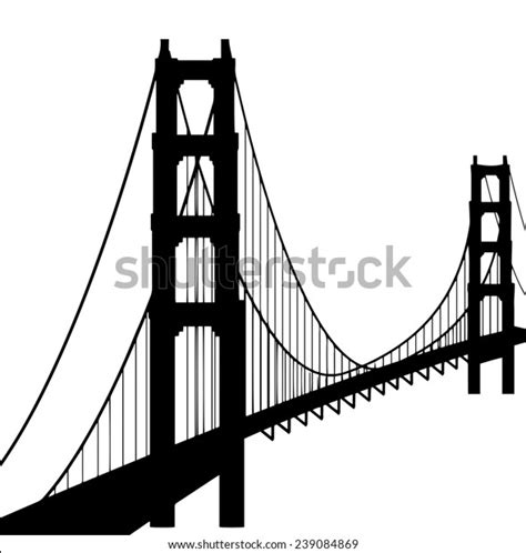 Golden Gate Bridge Silhouette Stock Illustration 239084869