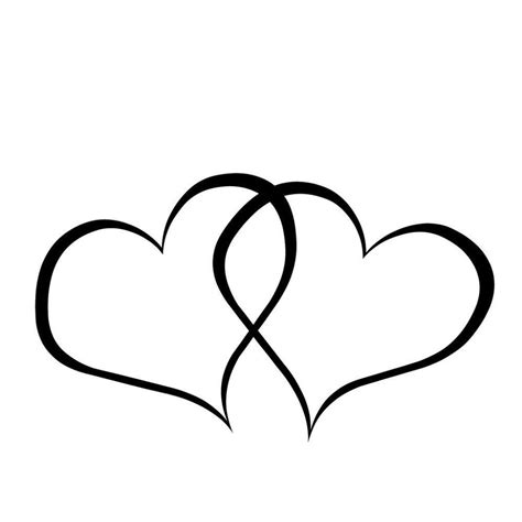 Double Heart Clip Art Black And White