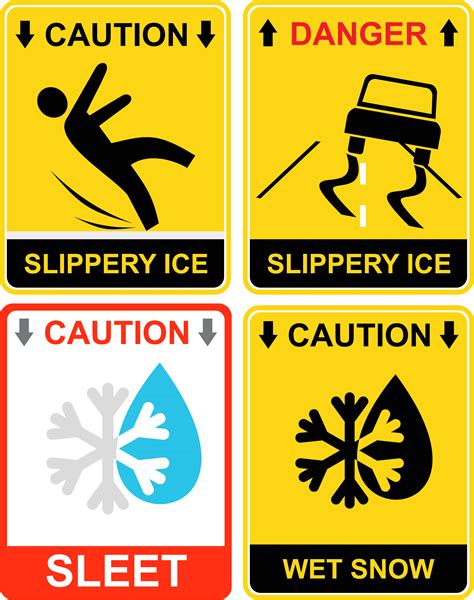 Slippery ice, sleet - sign - Download Free Vectors, Clipart Graphics ...