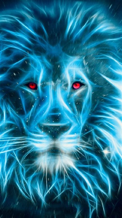 Blue Lion, Red Eyes HD phone wallpaper | Pxfuel