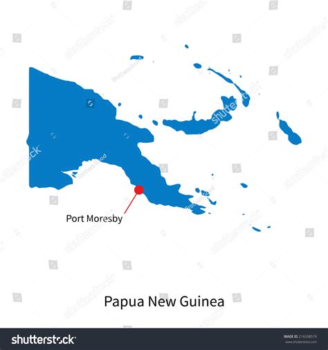 Detailed Map Papua New Guinea Capital Stock Illustration 216538519 | Shutterstock