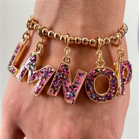 CHARM IT! Gold Pink Glitter Letter M Charm - charmit.com