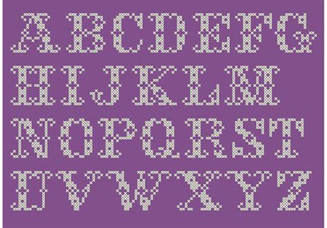 Cross Stitch Alphabet Vector Set 90208 Vector Art at Vecteezy