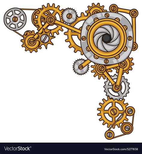 Steampunk collage metal gears in doodle style Vector Image