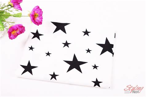 Wide Black and White Stars Cotton Fabric by the Yard - Etsy