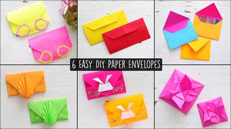 6 Easy DIY Paper Envelopes | Paper Envelope Making | How To Make Envelope | Easy Origami - YouTube