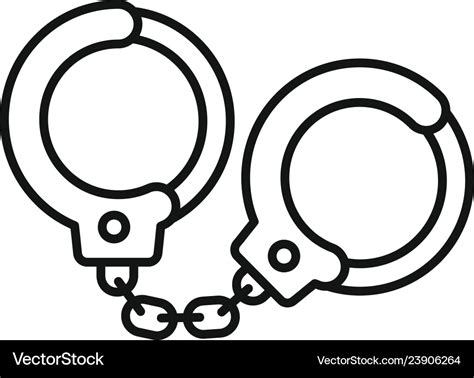 Handcuffs icon outline style Royalty Free Vector Image