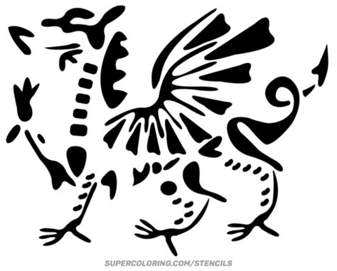 Stencil of Welsh Dragon | Free Printable Papercraft Templates