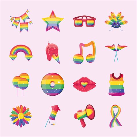 LGBT pride icons collection 1249204 Vector Art at Vecteezy