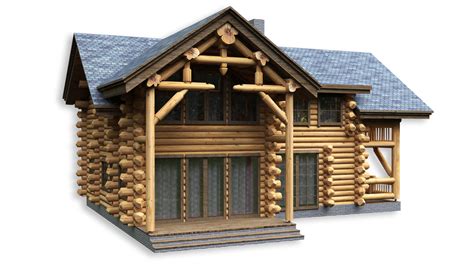 3d wooden house model