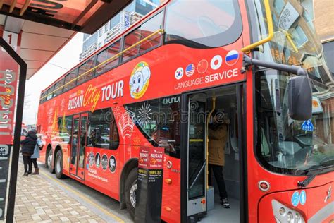 Busan city tour bus editorial stock photo. Image of transportation - 83273438