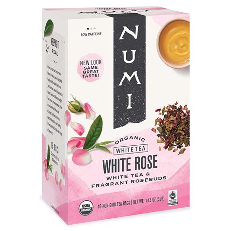 Numi Organic Tea White Rose, 16 Count Box of Tea Bags, White Tea (Packaging May Vary) - Walmart ...