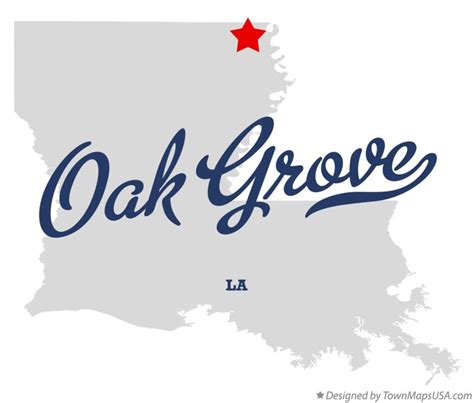 Map of Oak Grove, LA, Louisiana