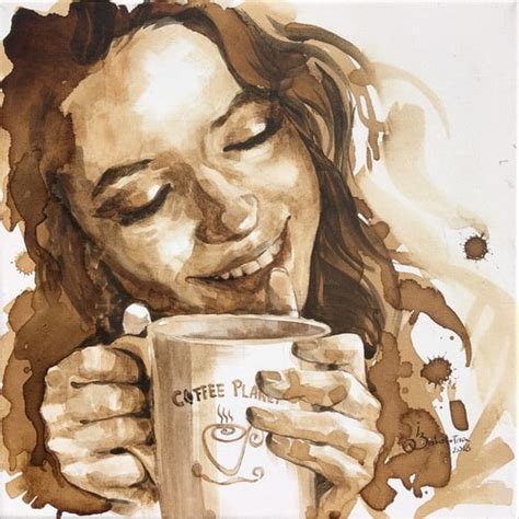 Expressive Portraits Painted with Coffee by Ilona Zabolotna I Artsy Shark | Coffee art drawing ...