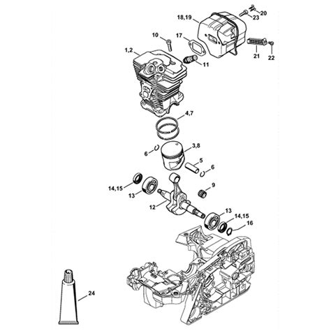 Stihl MS 311 Chainsaw (MS311) Parts Diagram, Cylinder