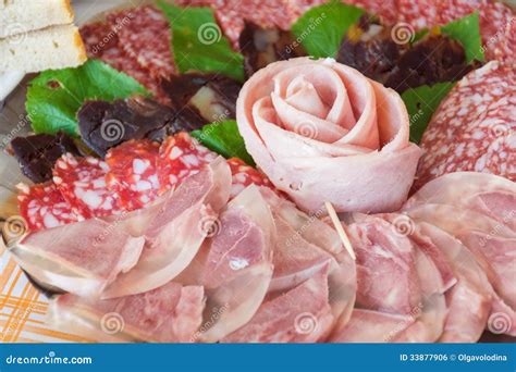 Meat cutting stock photo. Image of table, sausage, holiday - 33877906