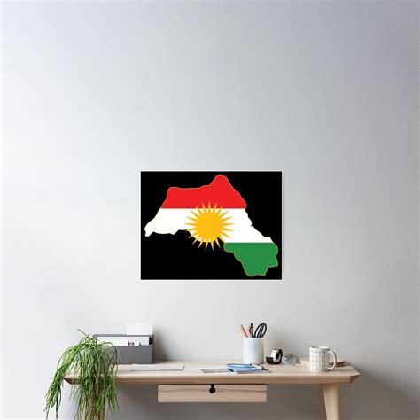 "Kurdistan flag in a Kurdistan map" Poster for Sale by ebo-tshirt ...