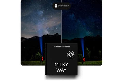 Milky Way Sky Replacement Pack for Photoshop 2021 and late - Invent Actions