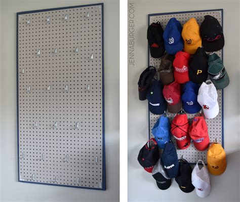 Pegboard Baseball Cap Organizer - Jenna Burger Design LLC