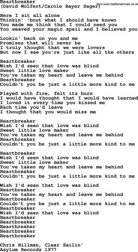 Heartbreaker, by The Byrds - lyrics with pdf