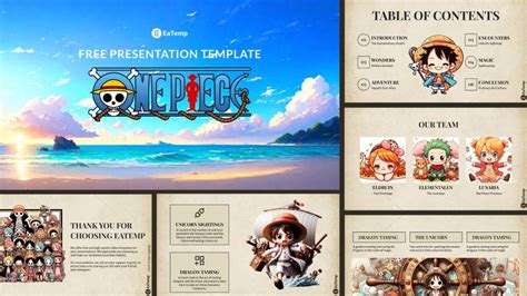 One Piece PowerPoint Template & Google Slides Theme - EaTemp