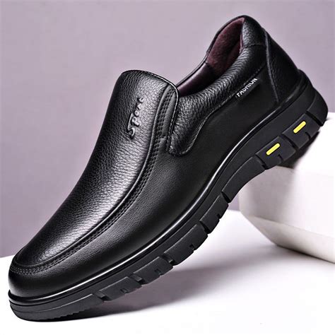 Men Genuine Leather Non Slip Slip-ons Soft Sole Casual Shoes - NewChic Mobile | Dress shoes men ...