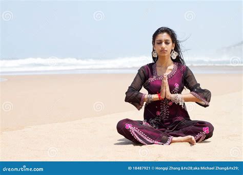 Beach meditation stock image. Image of meditation, beauty - 18487921