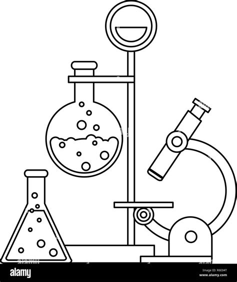 Science experiments and investigation black and white Stock Vector ...