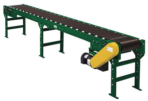 ASHLAND CONVEYOR Roller Bed Belt Conveyor, Steel Bed Material, Medium-Duty, 12 ft. Overall ...