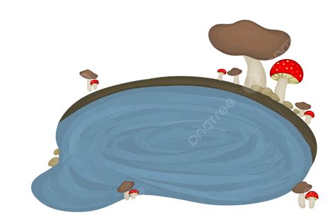 Mushroom Pond Decorated With Clipart Transparent Backgroung, Mushrooms ...