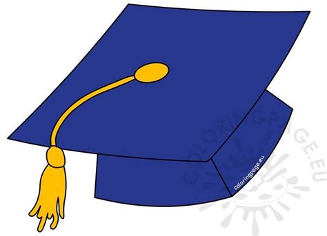 Blue Graduation Hat with Gold Tassel | Coloring Page