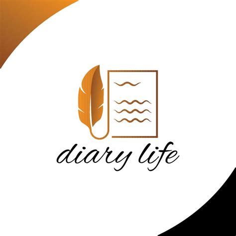 diary life or story life logo. quill signature, feather pen ink logo symbol 6549272 Vector Art ...