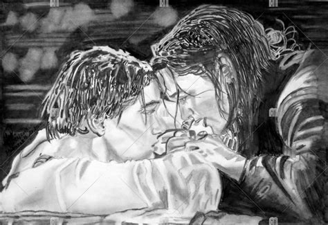 Titanic Last Emotional Scene Pencil Sketch, Abstract Drawing/illustration for sale by ...