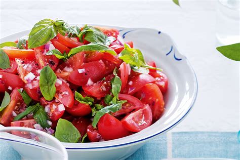 Roma tomato and basil salad | Recipe | Salad with sweet potato, Tomato salad recipes, Delicious ...