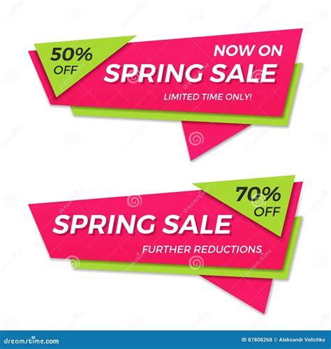 Spring Sale Label Price Tag Banner Badge Template Sticker Design Vector ...