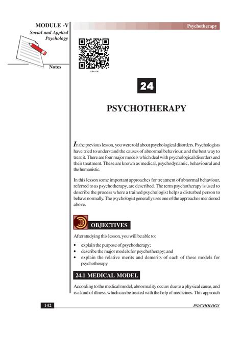 PSYCHOTHERAPY | Exercises Psychotherapy | Docsity