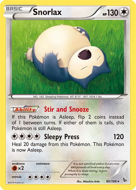 Snorlax 80 (Flashfire 2014) Pokemon Card