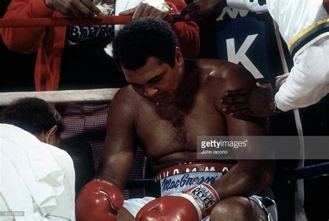 Closeup of Muhammad Ali in corner during fight vs Trevor Berbick at ...