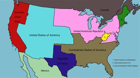 American Civil War States Map